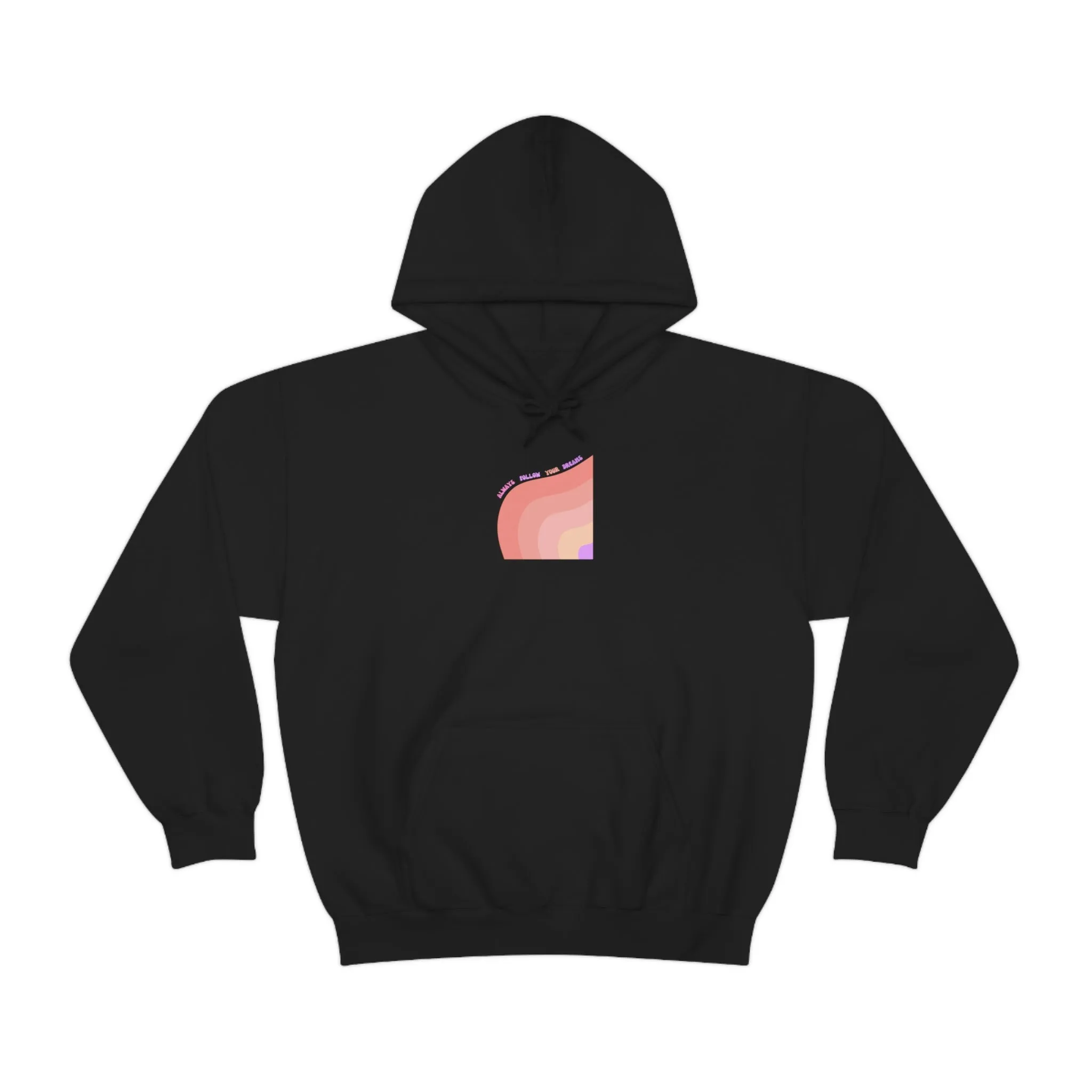 Aesthetic Hoodie, Positivity Hoodie, Always Follow Your Dreams Trendy Vsco Hoodie Graphic Aesthetic Pink Gift, Retro Rainbow Sweatshirt