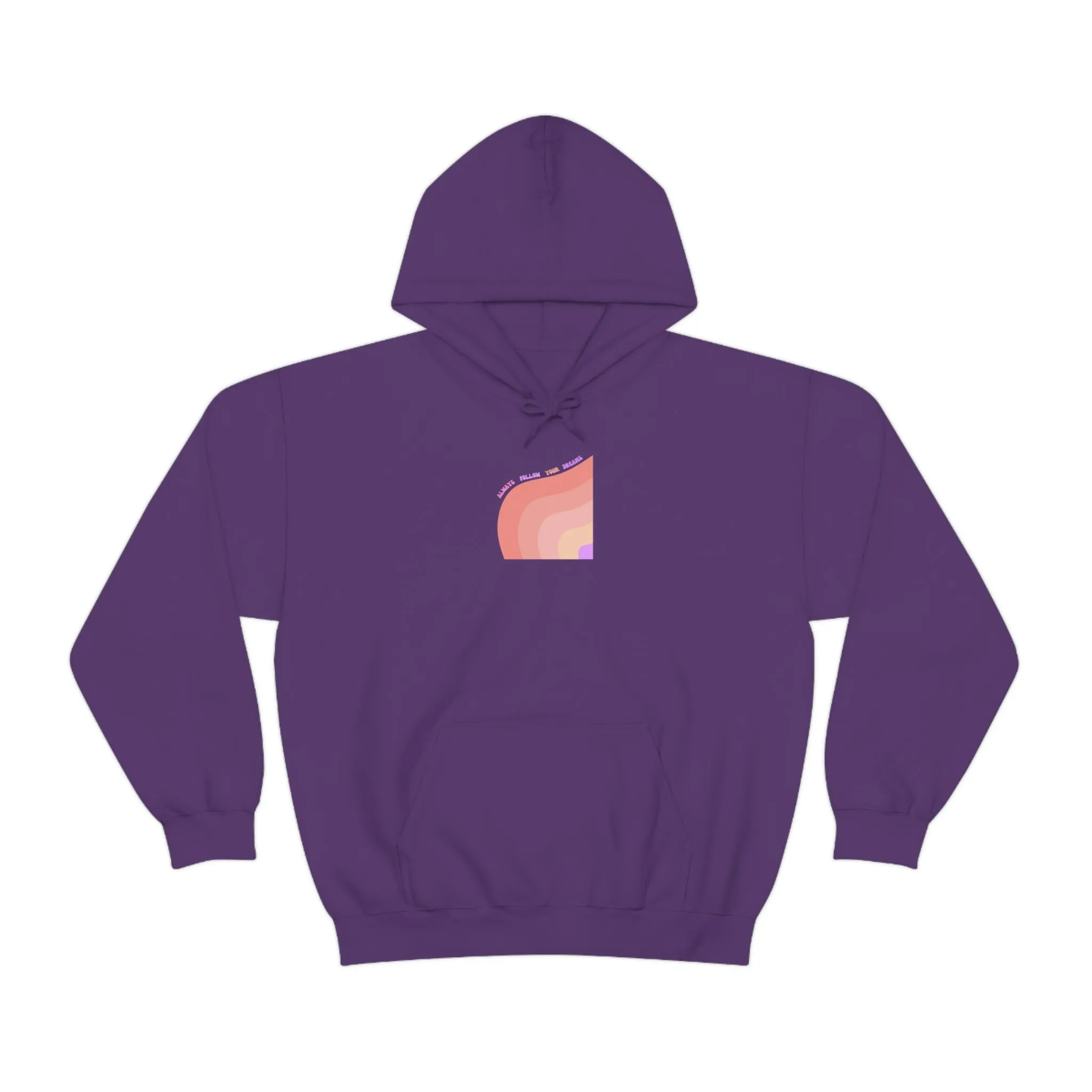 Aesthetic Hoodie, Positivity Hoodie, Always Follow Your Dreams Trendy Vsco Hoodie Graphic Aesthetic Pink Gift, Retro Rainbow Sweatshirt