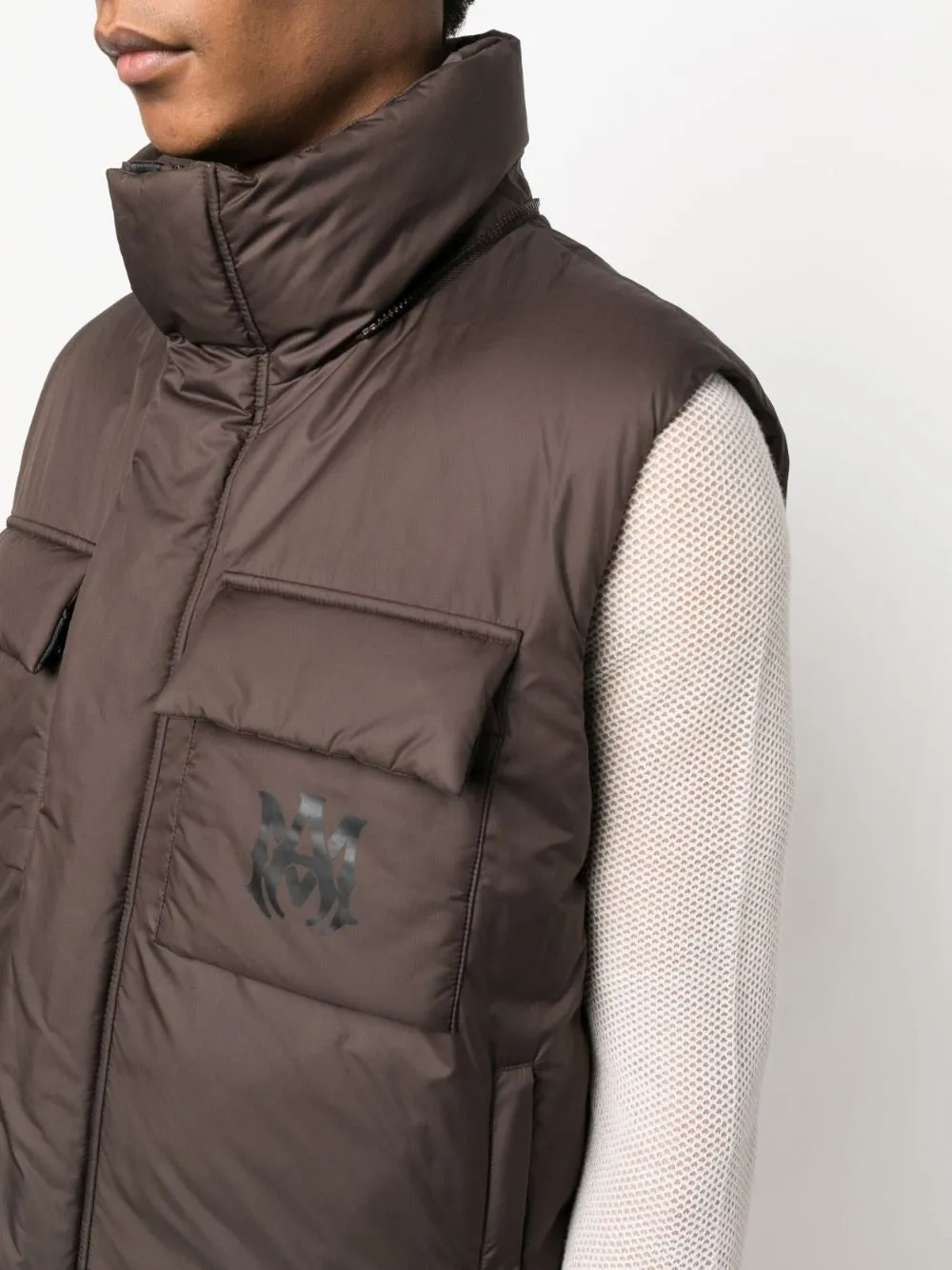 AMIRI MA LOGO-PRINT PADDED VEST