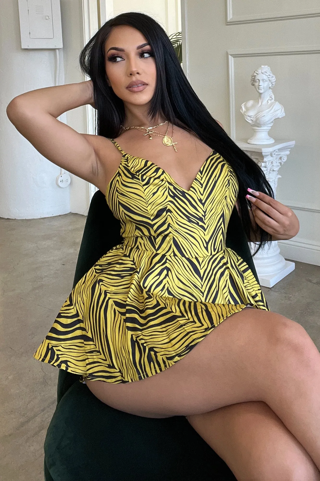 Bahama Mama Printed Romper - Yellow/combo