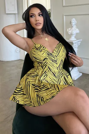Bahama Mama Printed Romper - Yellow/combo