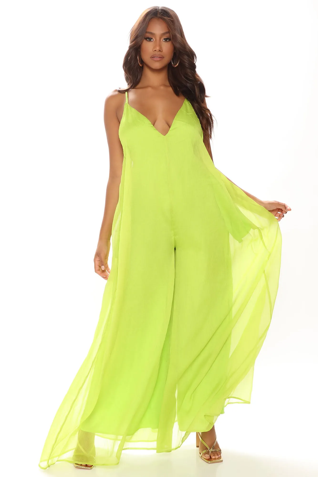 Bali Flowy Jumpsuit - Lime