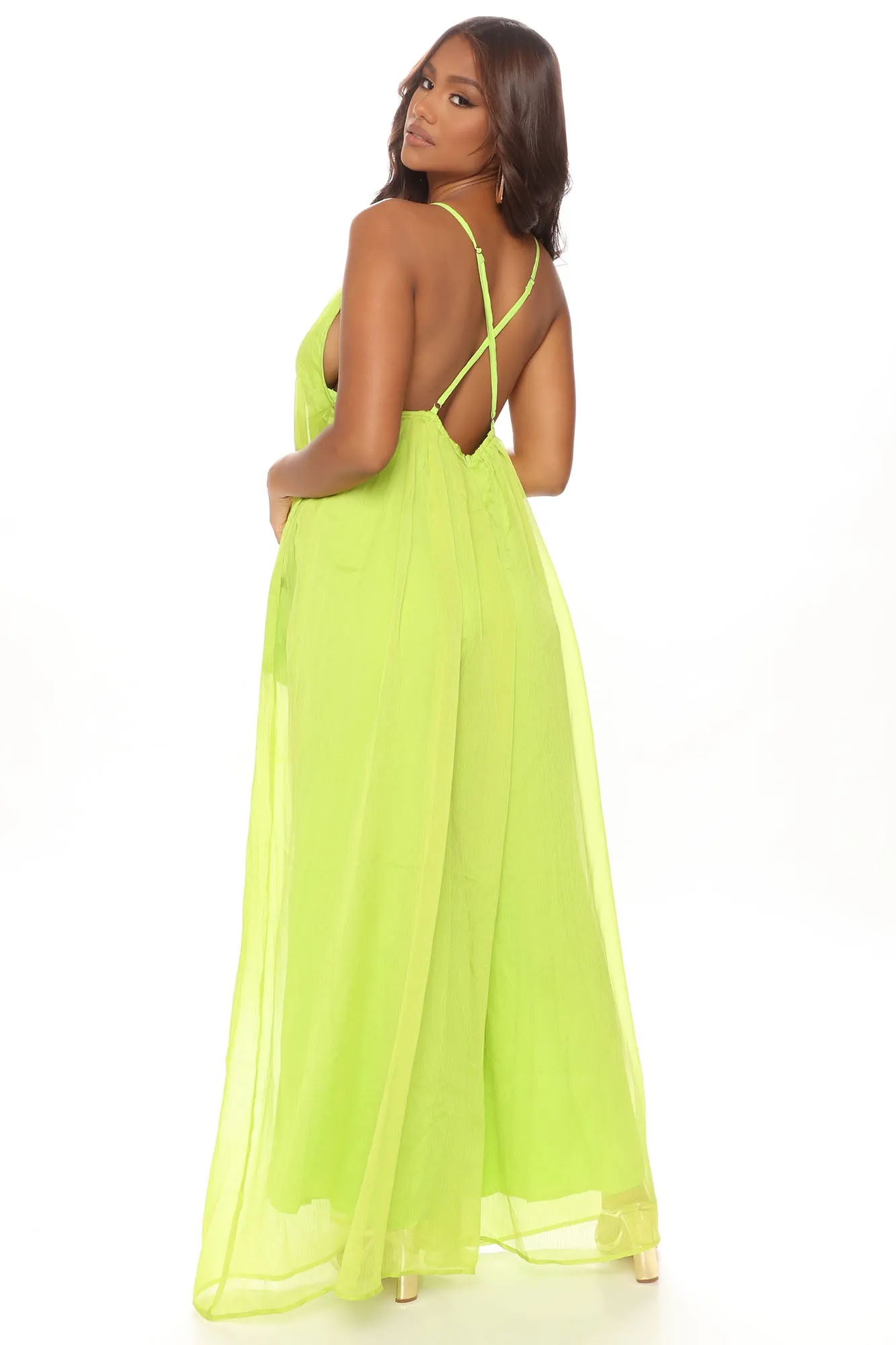 Bali Flowy Jumpsuit - Lime