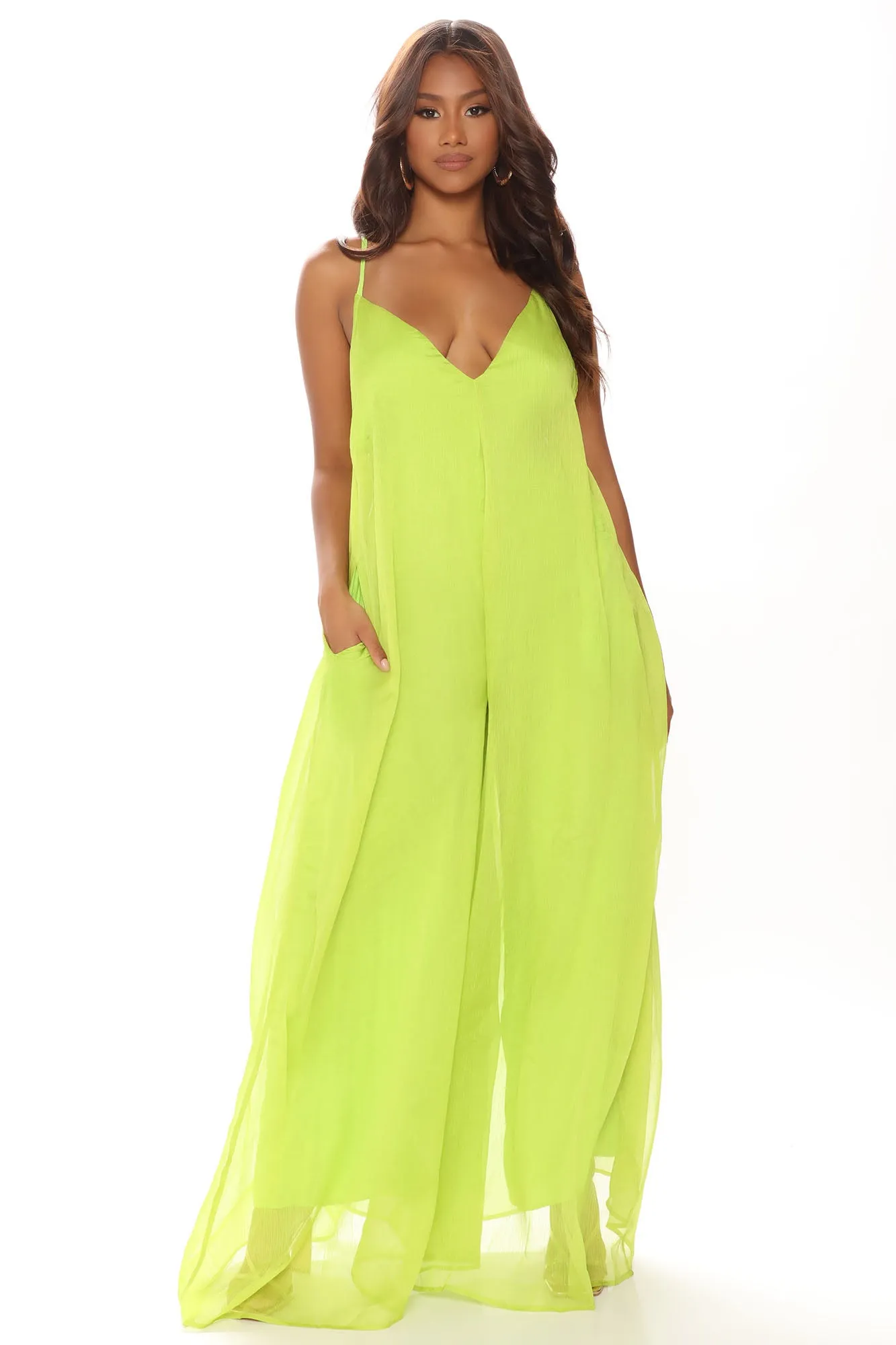 Bali Flowy Jumpsuit - Lime