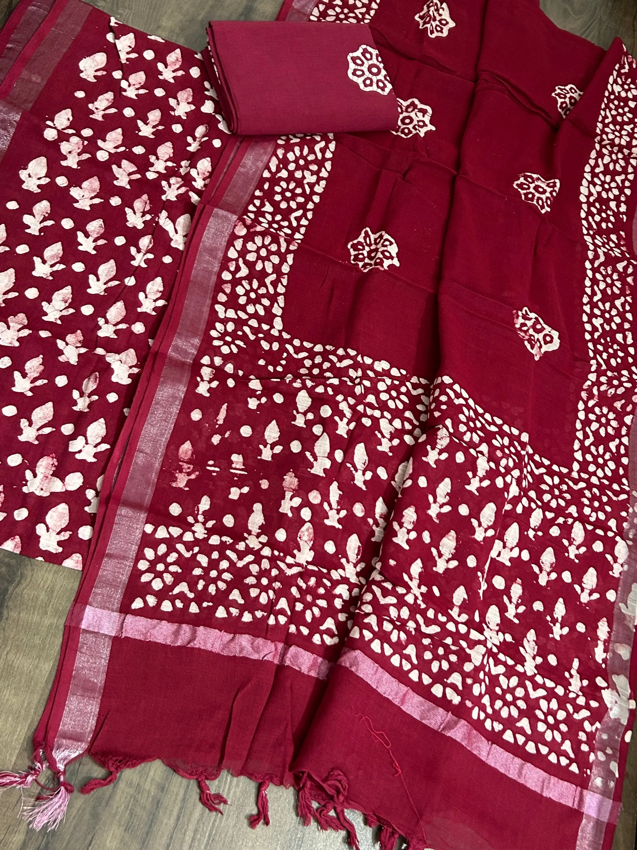 Batik Linen Cotton Dress Material