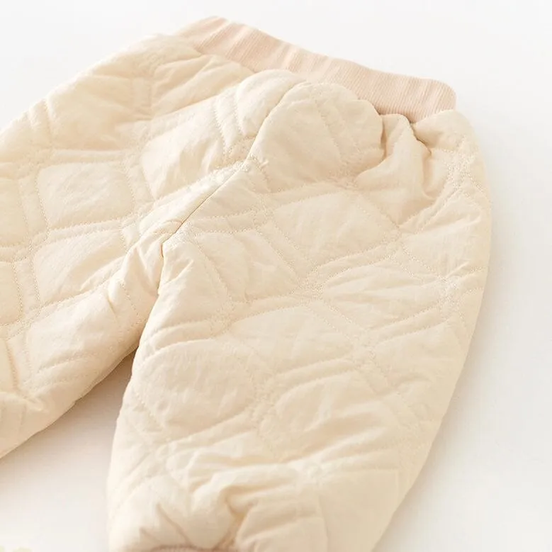 Bear Hooded Quilted Plush Jacket Set