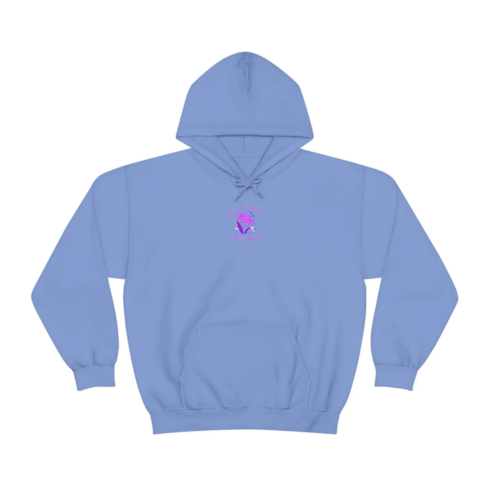 Beautiful Glows from Within Purple Flower Hoodie, Aesthetic Oversized Hoodie, Front Back Print Trendy Sweatshirt, Beach Lake Cover Up