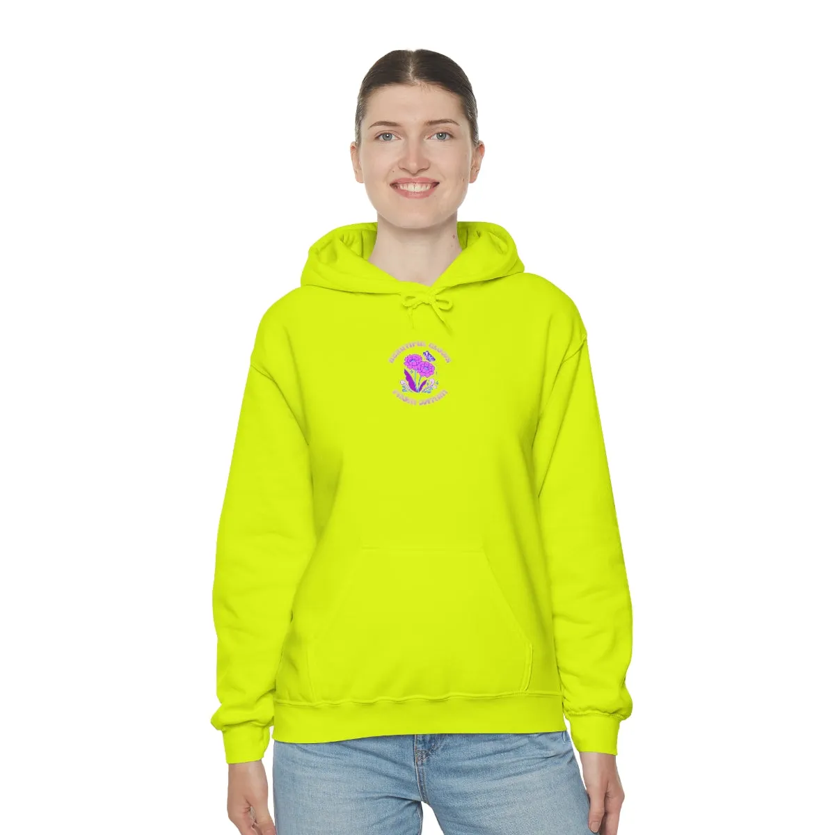 Beautiful Glows from Within Purple Flower Hoodie, Oversized Hoodie, Front Back Print Trendy Sweatshirt, Beach Cover Up, Lake Cover