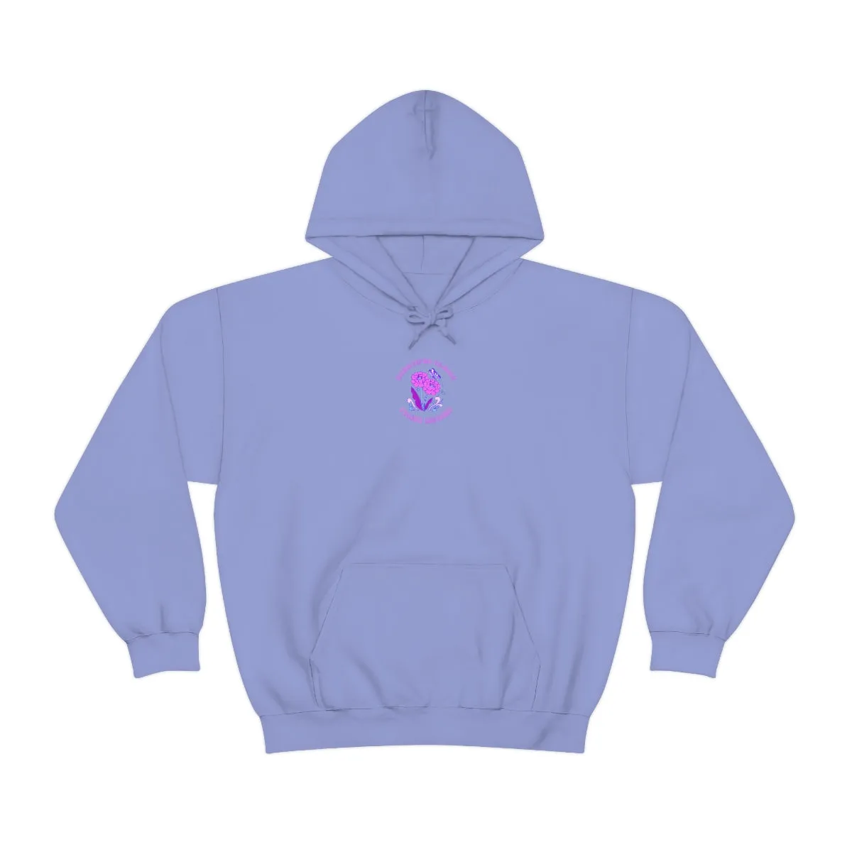 Beautiful Glows from Within Purple Flower Hoodie, Oversized Hoodie, Front Back Print Trendy Sweatshirt, Beach Cover Up, Lake Cover
