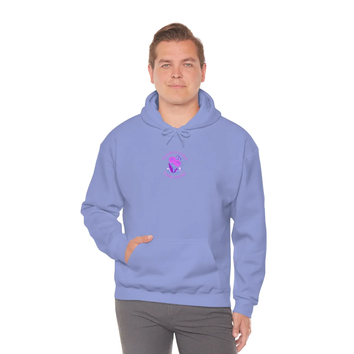 Beautiful Glows from Within Purple Flower Hoodie, Oversized Hoodie, Front Back Print Trendy Sweatshirt, Beach Cover Up, Lake Cover