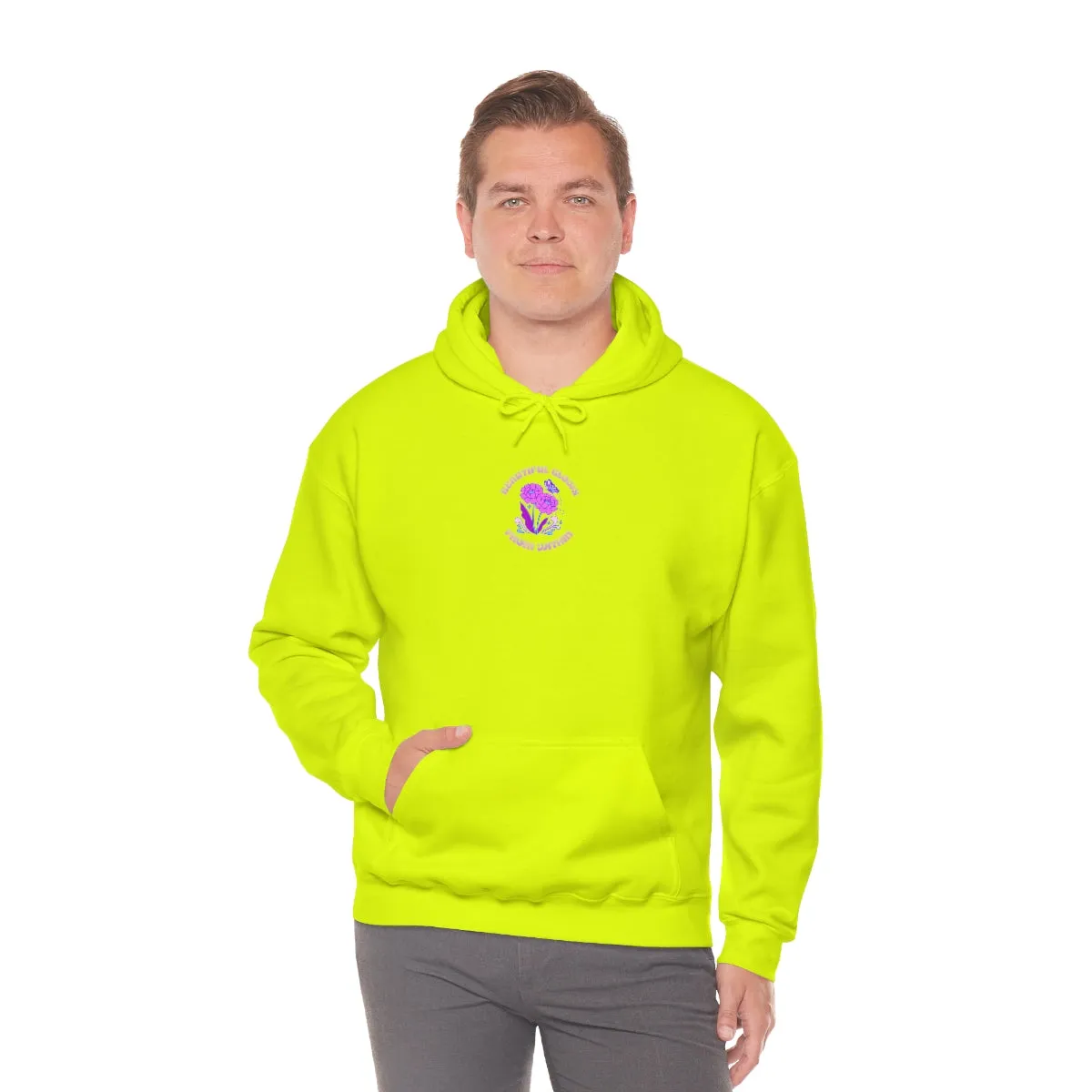 Beautiful Glows from Within Purple Flower Hoodie, Oversized Hoodie, Front Back Print Trendy Sweatshirt, Beach Cover Up, Lake Cover