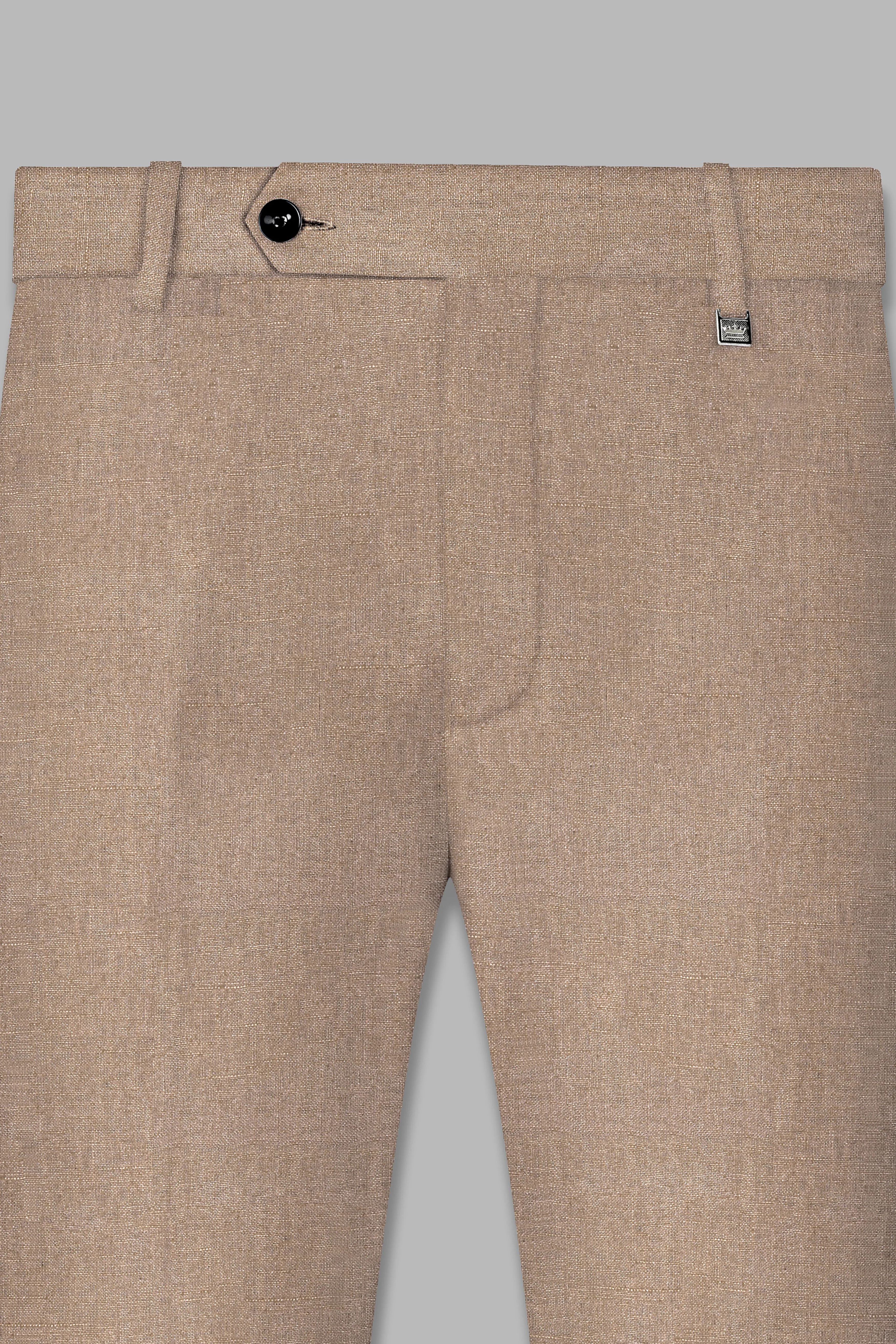 Beaver Brown Luxurious Linen Tuxedo Suit