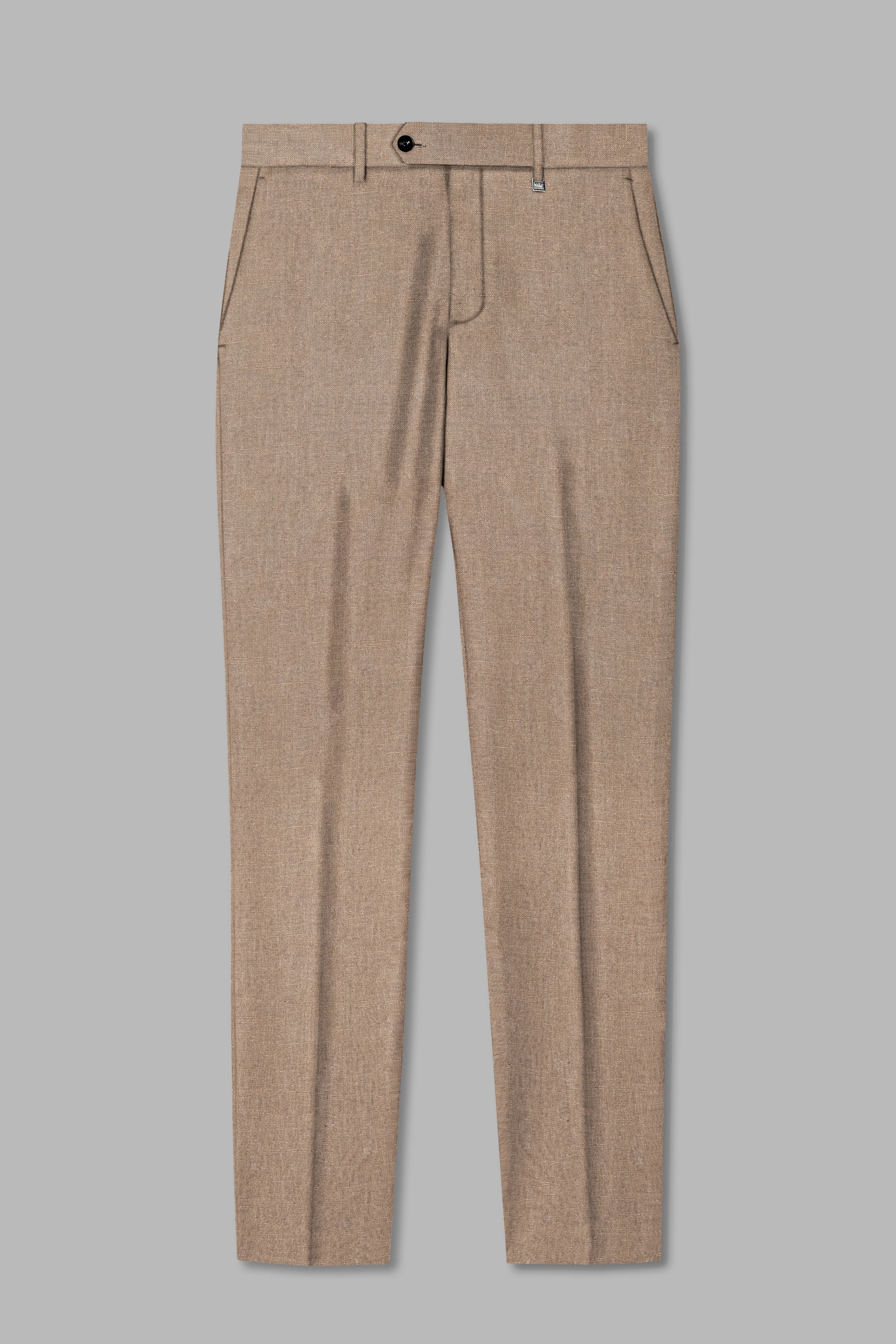 Beaver Brown Luxurious Linen Tuxedo Suit