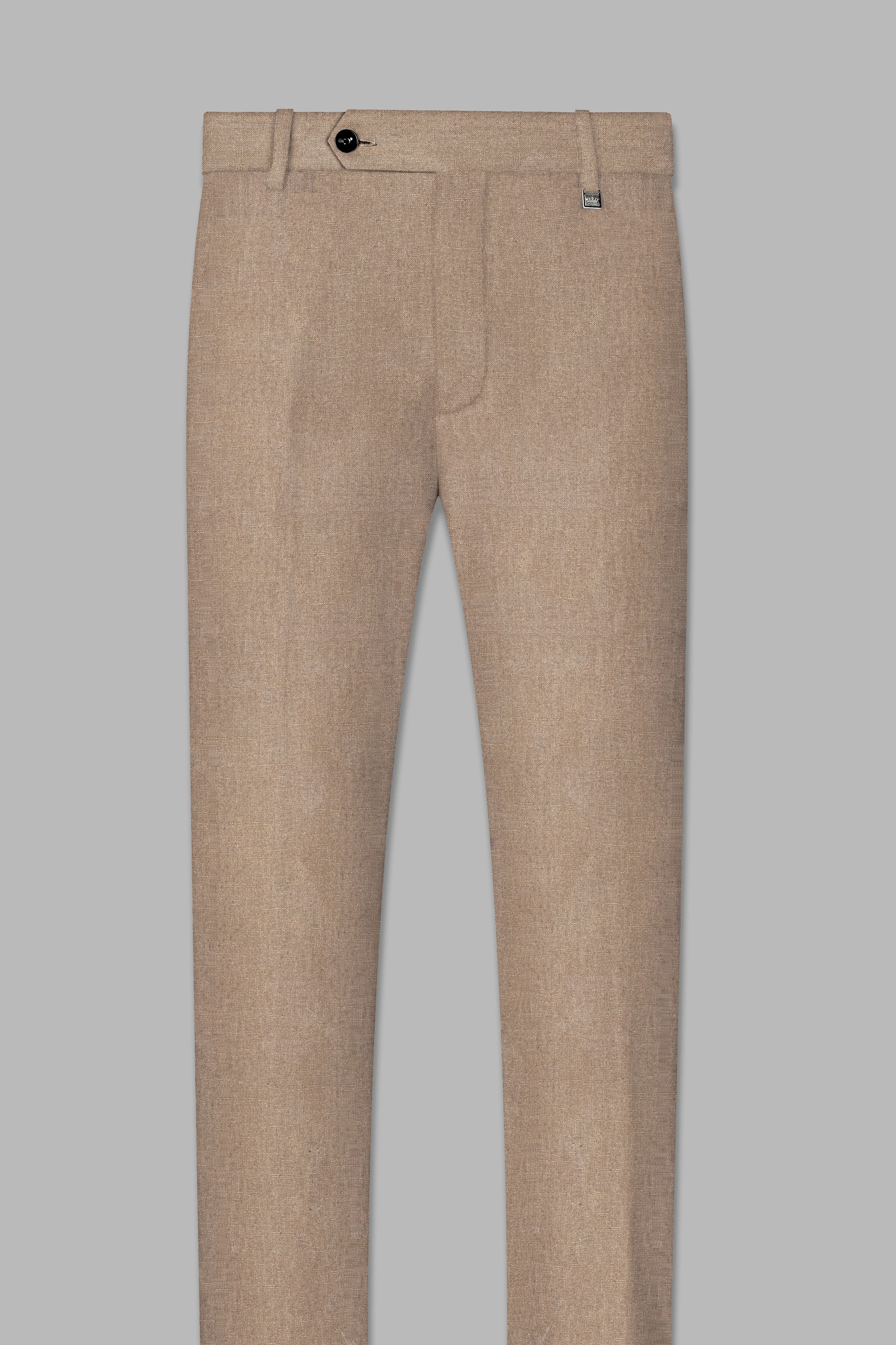 Beaver Brown Luxurious Linen Tuxedo Suit