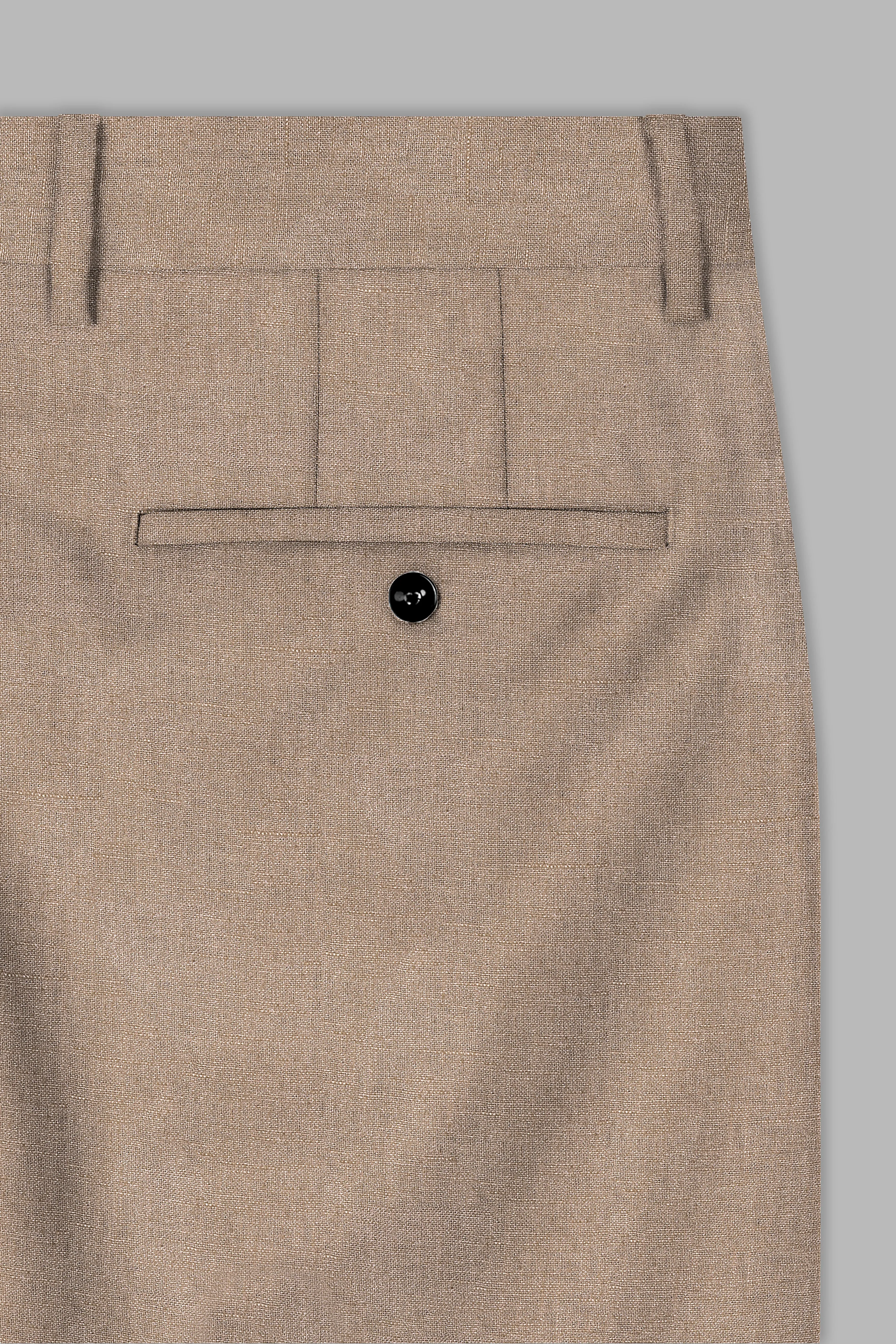 Beaver Brown Luxurious Linen Tuxedo Suit