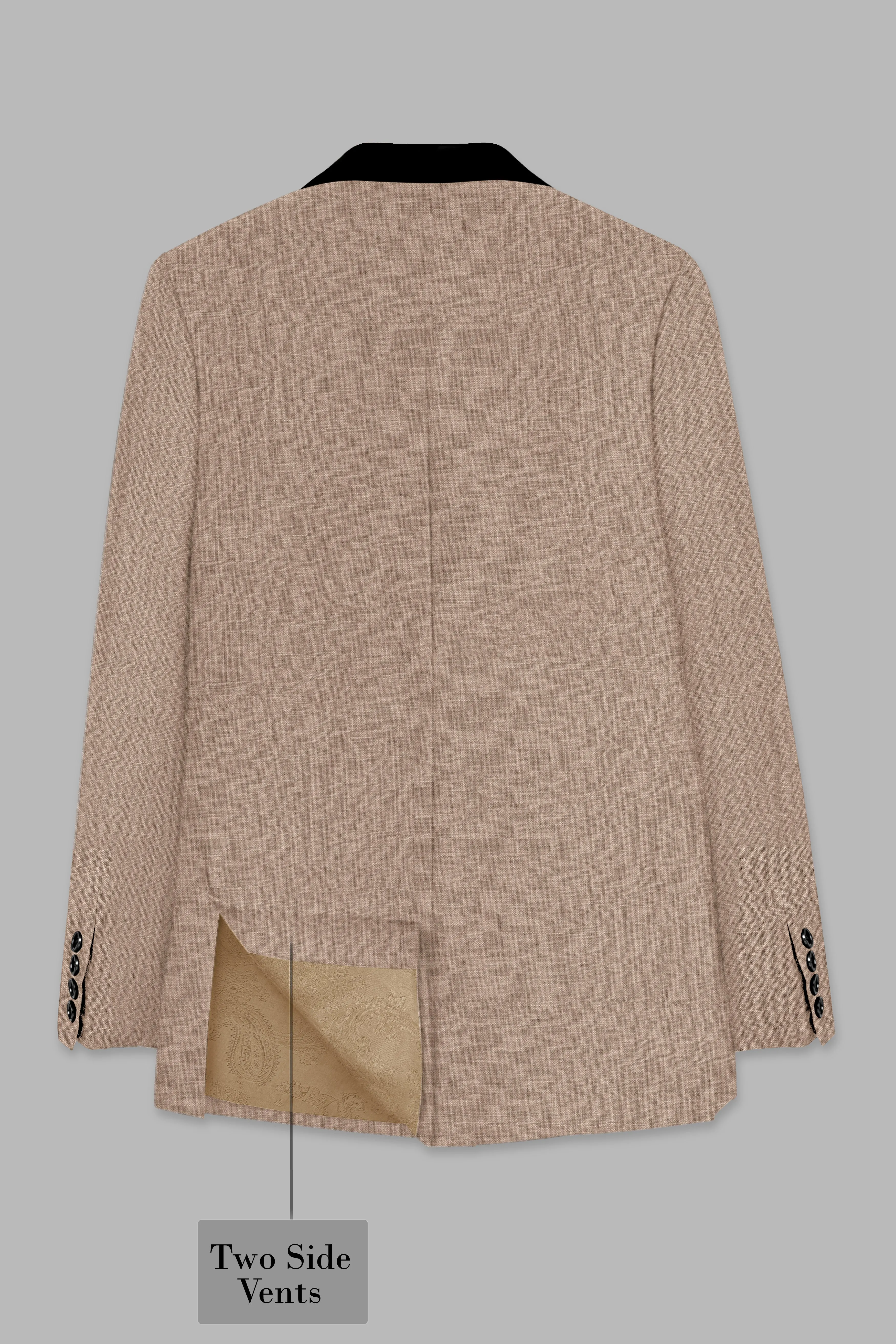 Beaver Brown Luxurious Linen Tuxedo Suit