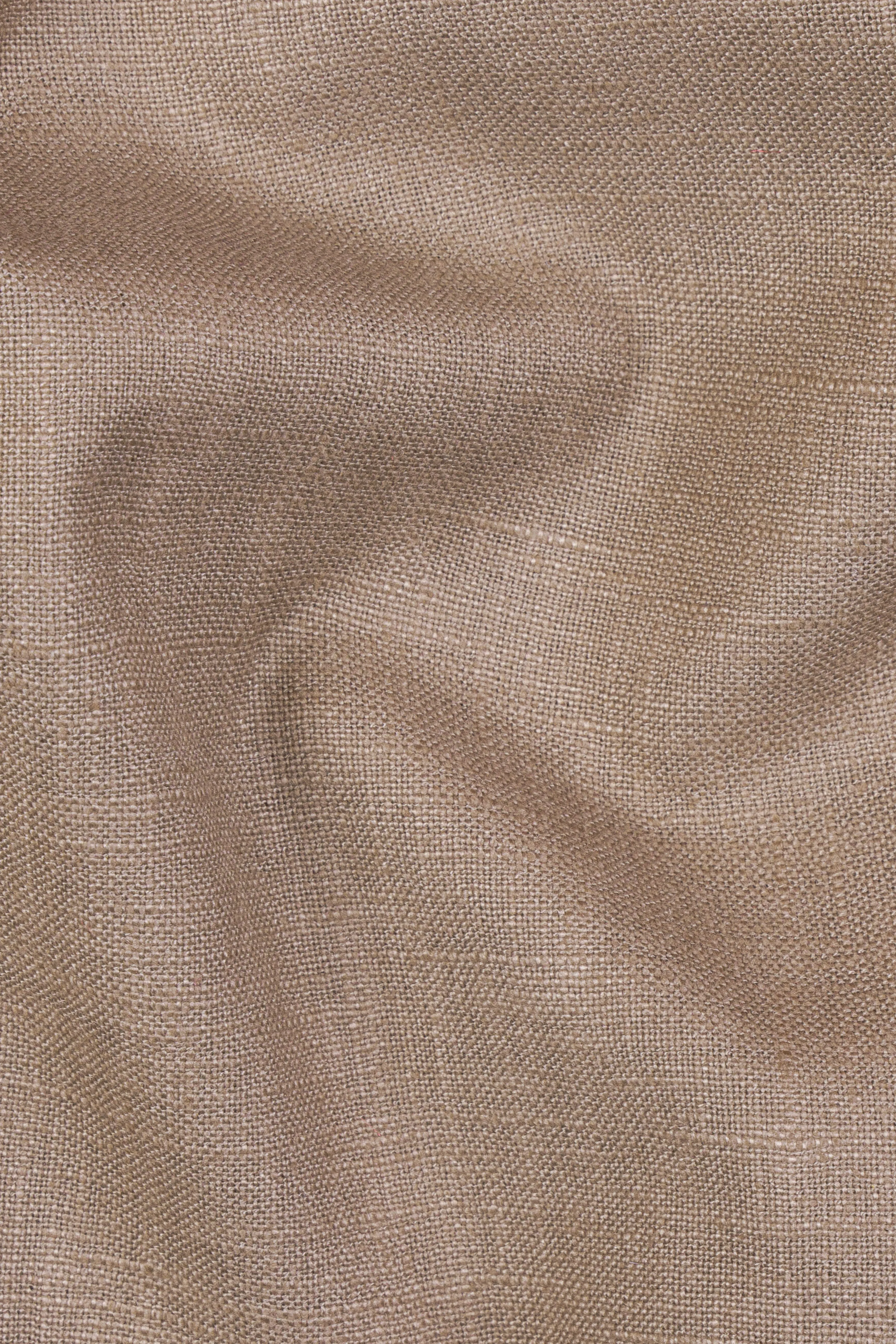Beaver Brown Luxurious Linen Tuxedo Suit