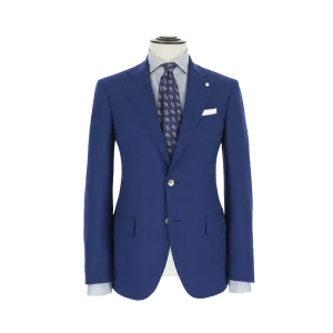 BLUE CHECK SUIT IN PURE VIRGIN WOOL