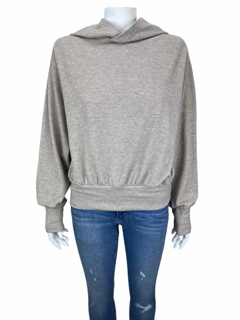Bobi Los Angeles Women's Hooded Sweatshirt Taupe Heather Size S