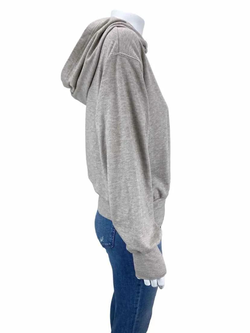 Bobi Los Angeles Women's Hooded Sweatshirt Taupe Heather Size S