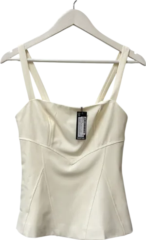 boohoo Cream Seam Detail Longline Tailored Cami Top UK 8