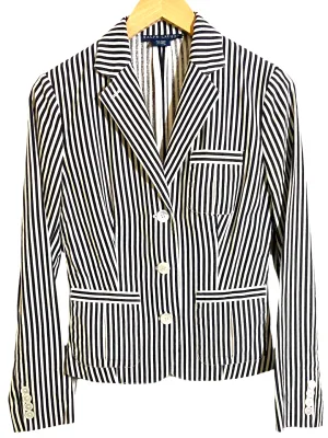 Bright Winter Stripe Linen Blazer