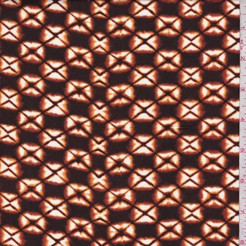 Brown/Rust Diamond Ikat Crepe Georgette Fabric