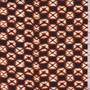 Brown/Rust Diamond Ikat Crepe Georgette Fabric