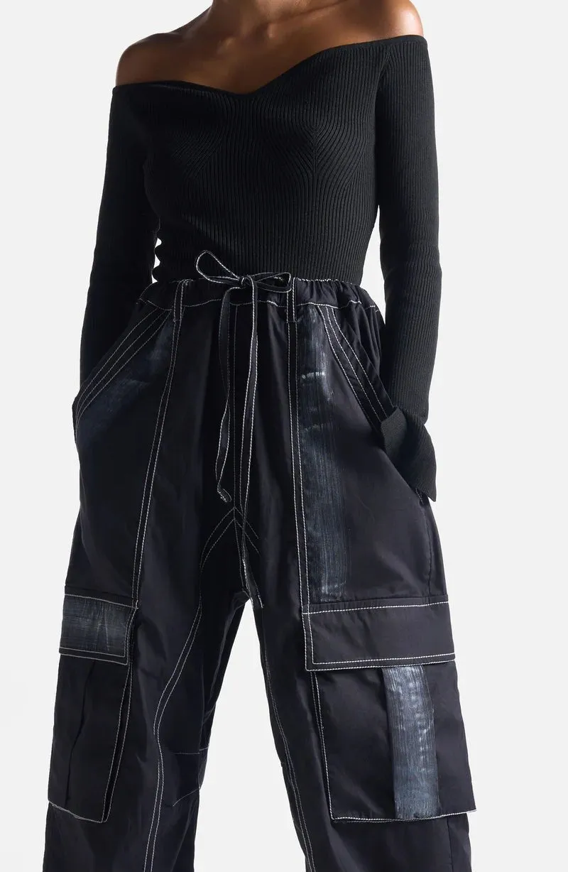 Coal Dry Brush Cargo Pants