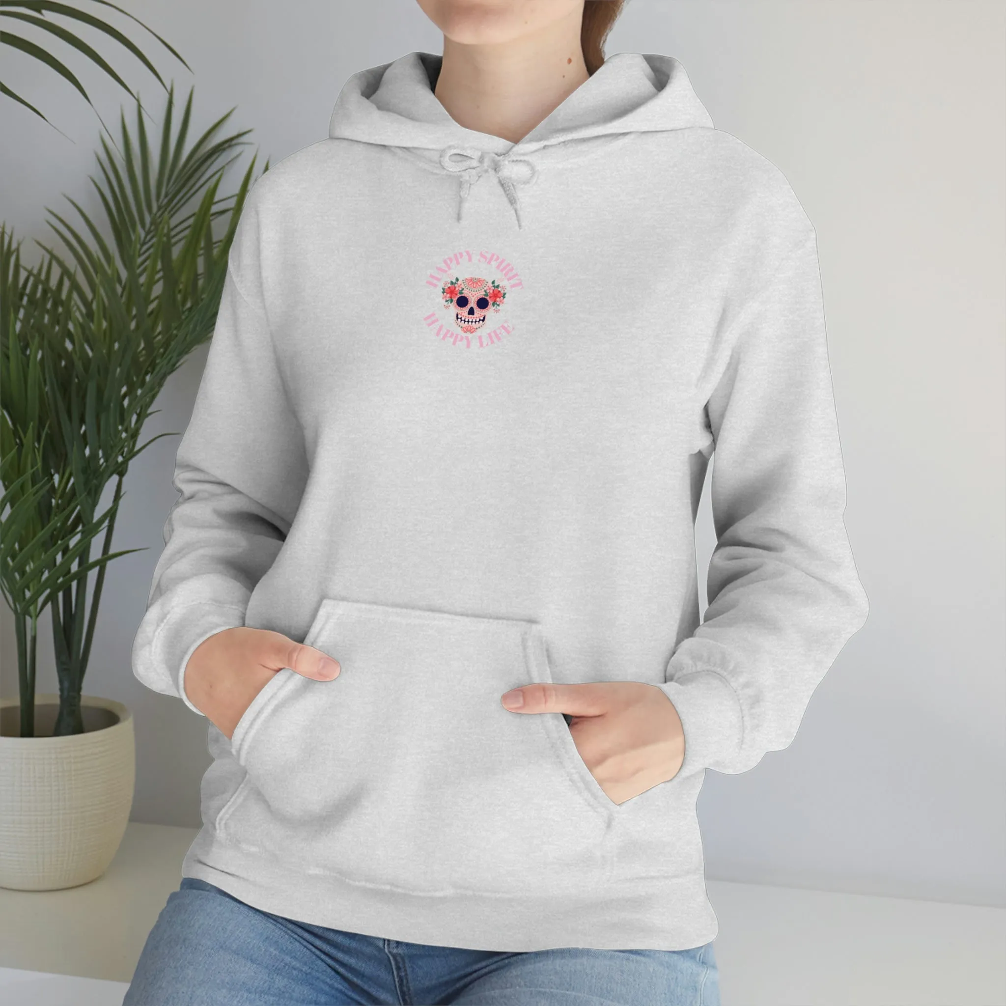 Dia De Los Muertos Hoodie Sweatshirt, Day of the Dead Gift, Happy Spirit Happy Life, Honoring the Dead Aesthetic Candy Skull, Sugar Skull
