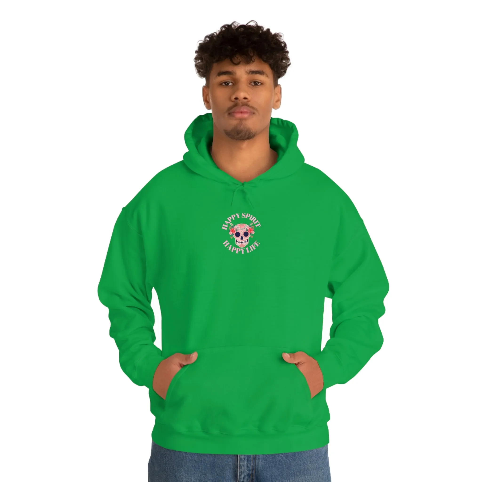 Dia De Los Muertos Hoodie Sweatshirt, Day of the Dead Gift, Happy Spirit Happy Life, Honoring the Dead Aesthetic Candy Skull, Sugar Skull