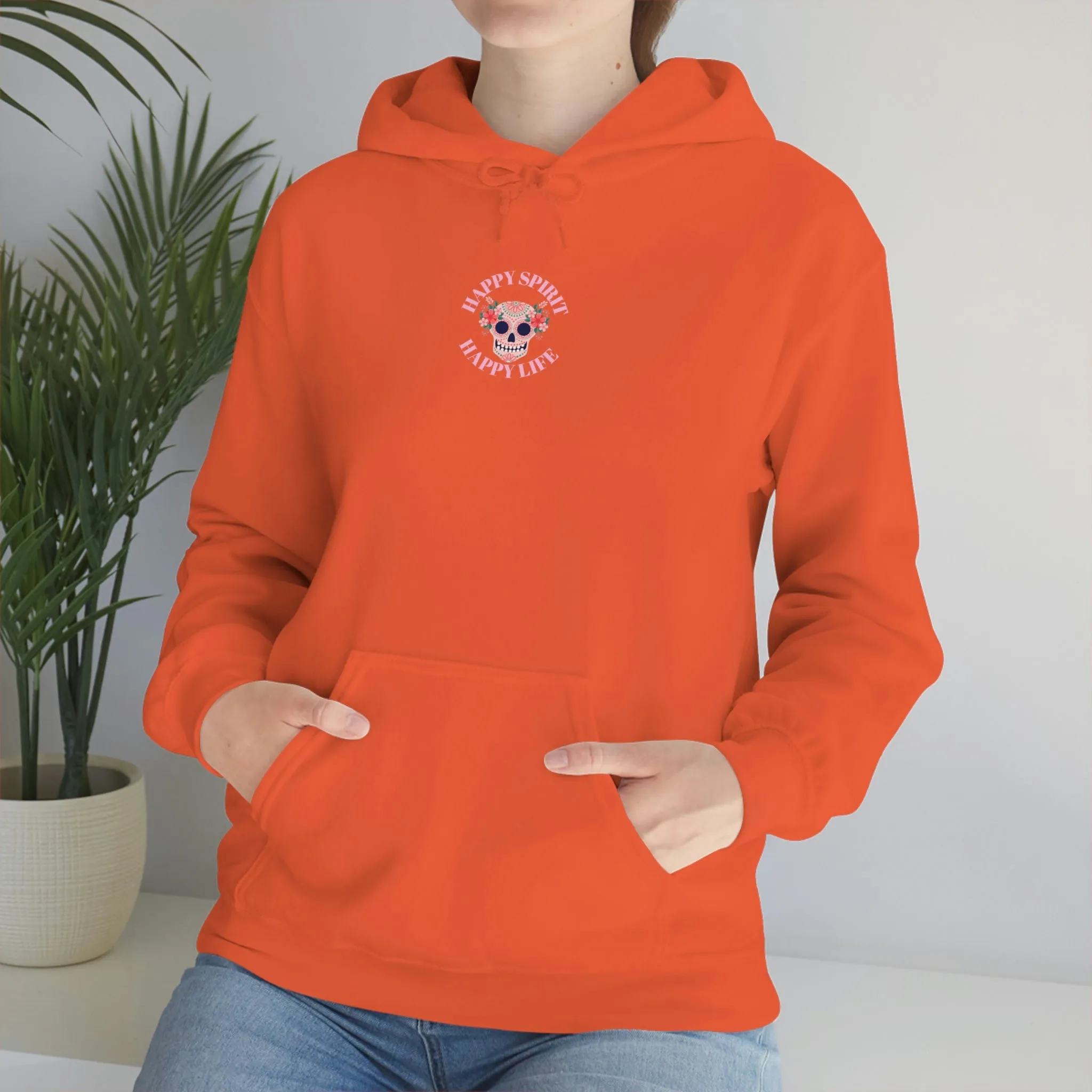 Dia De Los Muertos Hoodie Sweatshirt, Day of the Dead Gift, Happy Spirit Happy Life, Honoring the Dead Aesthetic Candy Skull, Sugar Skull