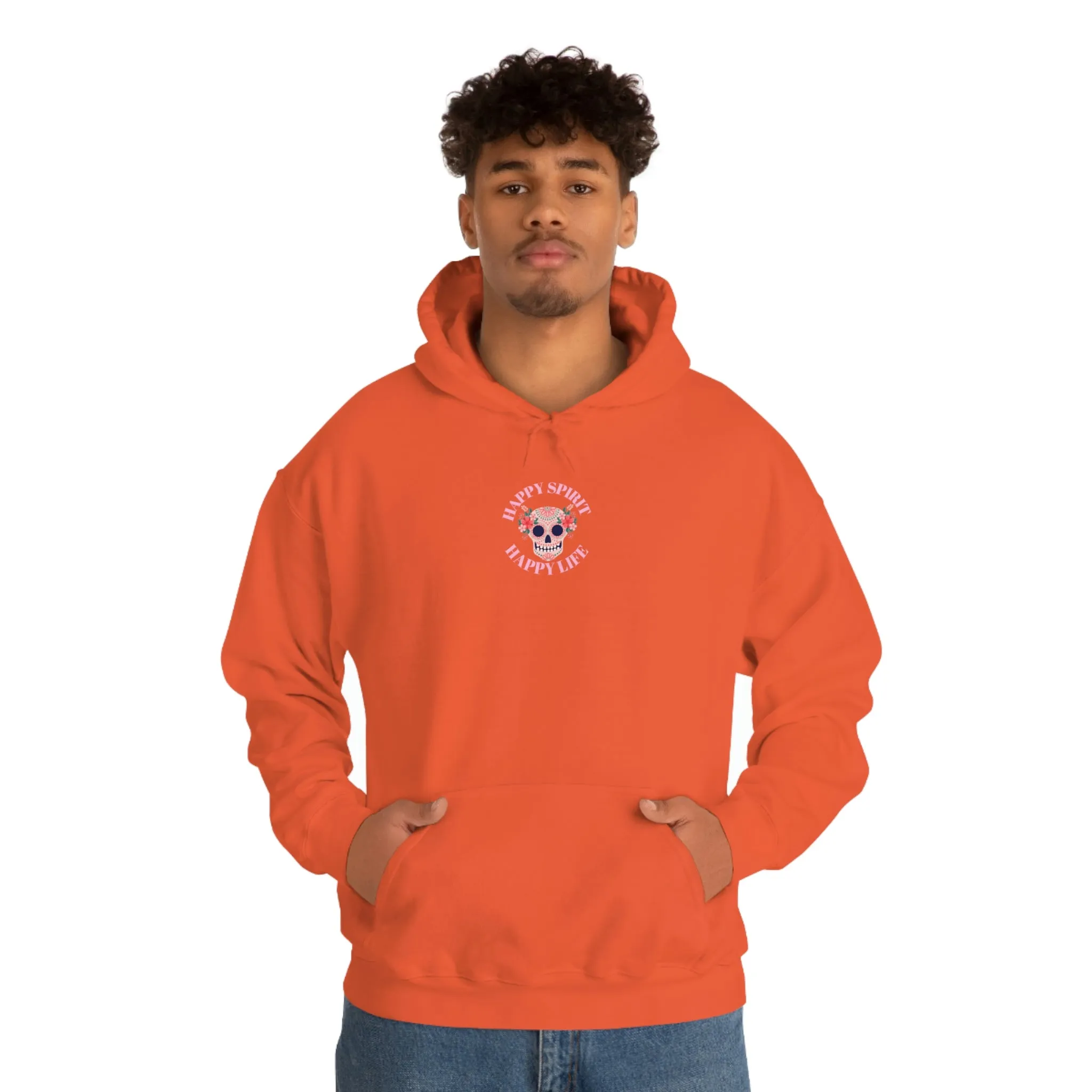 Dia De Los Muertos Hoodie Sweatshirt, Day of the Dead Gift, Happy Spirit Happy Life, Honoring the Dead Aesthetic Candy Skull, Sugar Skull