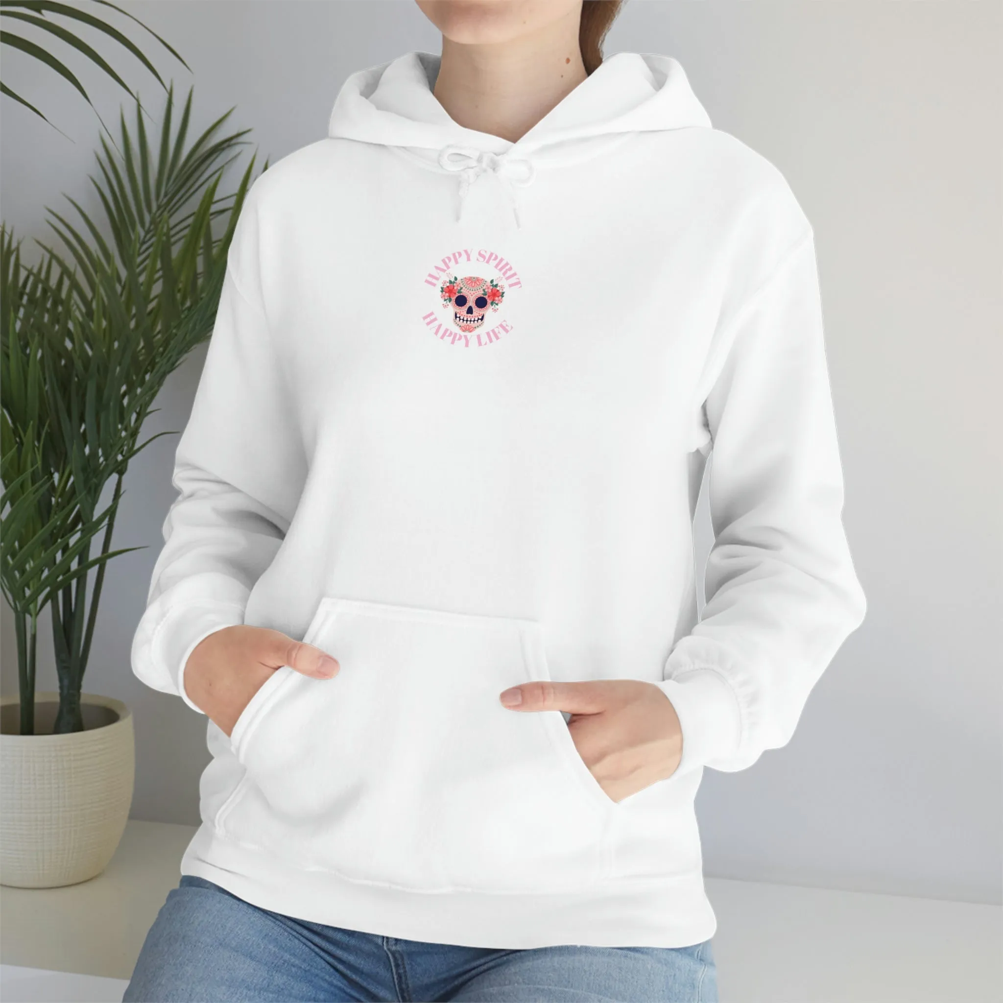 Dia De Los Muertos Hoodie Sweatshirt, Day of the Dead Gift, Happy Spirit Happy Life, Honoring the Dead Aesthetic Candy Skull, Sugar Skull