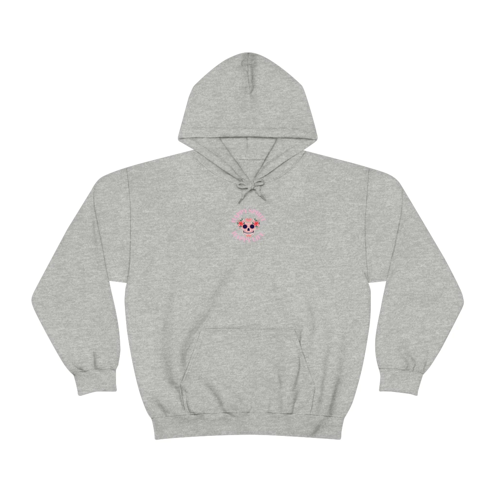 Dia De Los Muertos Hoodie Sweatshirt, Day of the Dead Gift, Happy Spirit Happy Life, Honoring the Dead Aesthetic Candy Skull, Sugar Skull