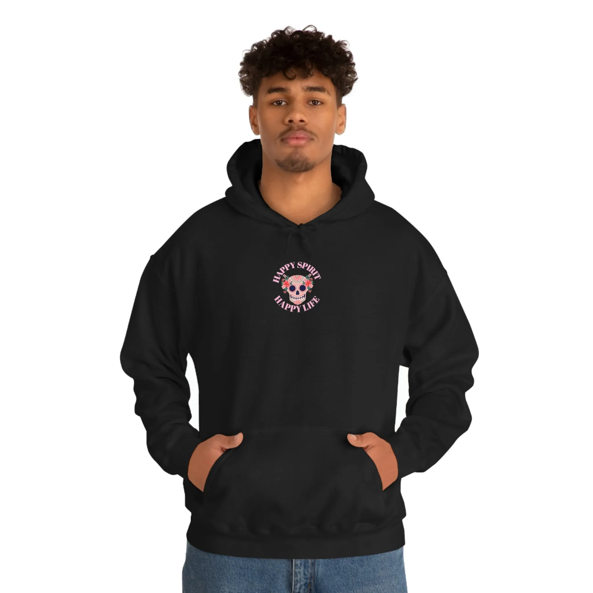 Dia De Los Muertos Hoodie Sweatshirt, Day of the Dead Gift, Happy Spirit Happy Life, Honoring the Dead Aesthetic Candy Skull, Sugar Skull