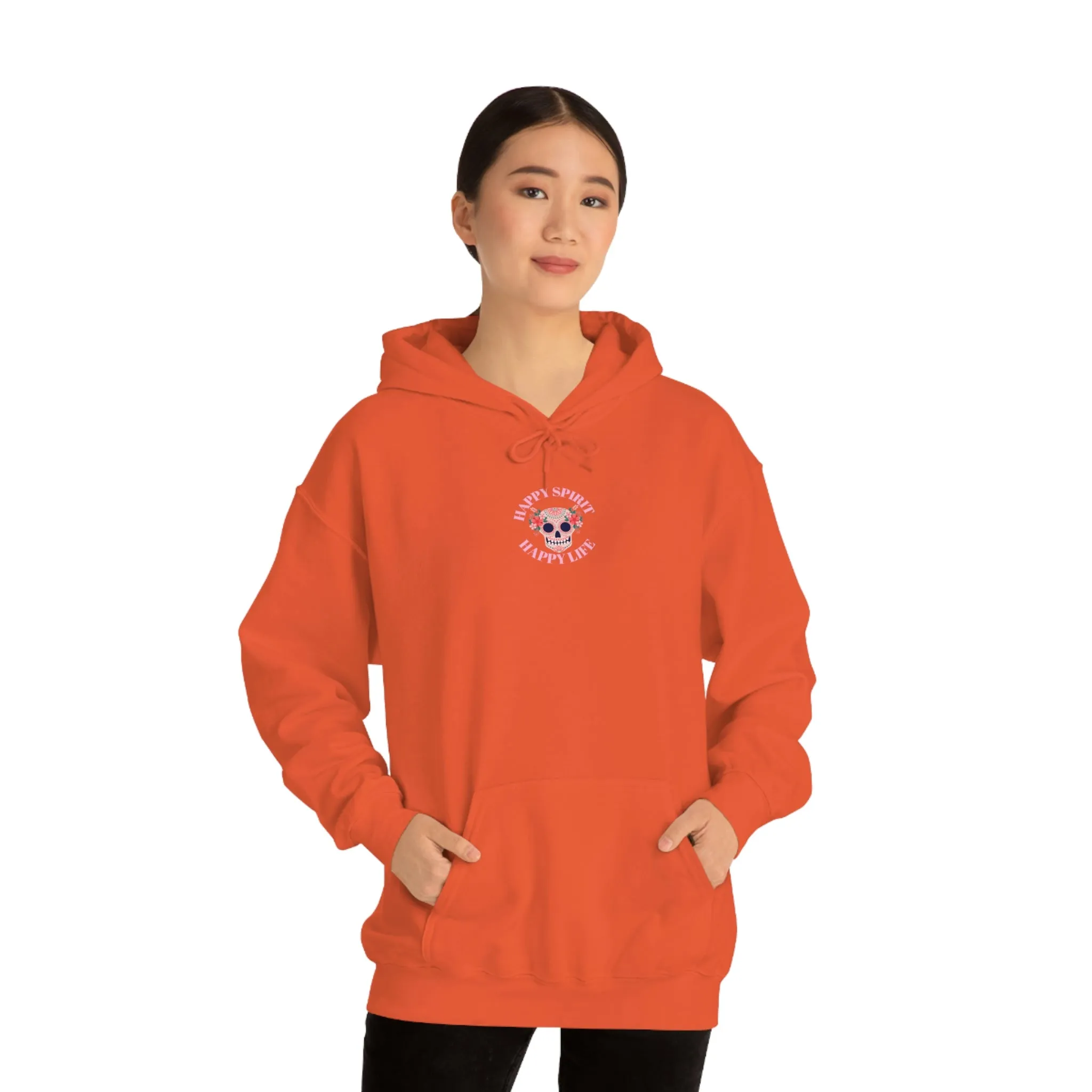 Dia De Los Muertos Hoodie Sweatshirt, Day of the Dead Gift, Happy Spirit Happy Life, Honoring the Dead Aesthetic Candy Skull, Sugar Skull