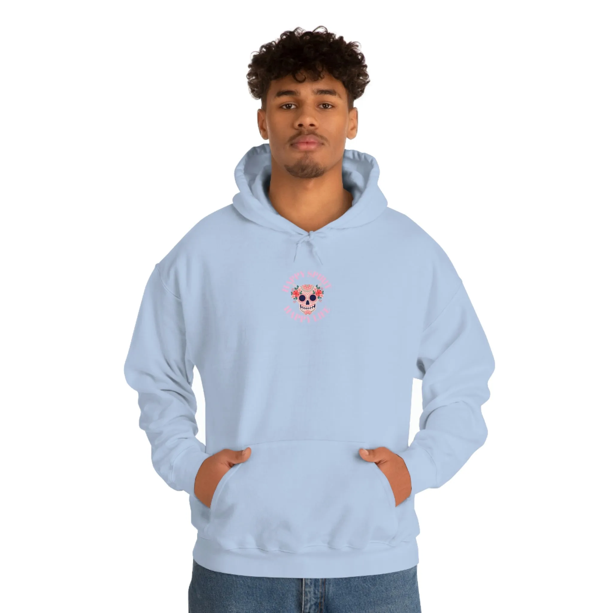 Dia De Los Muertos Hoodie Sweatshirt, Day of the Dead Gift, Happy Spirit Happy Life, Honoring the Dead Aesthetic Candy Skull, Sugar Skull