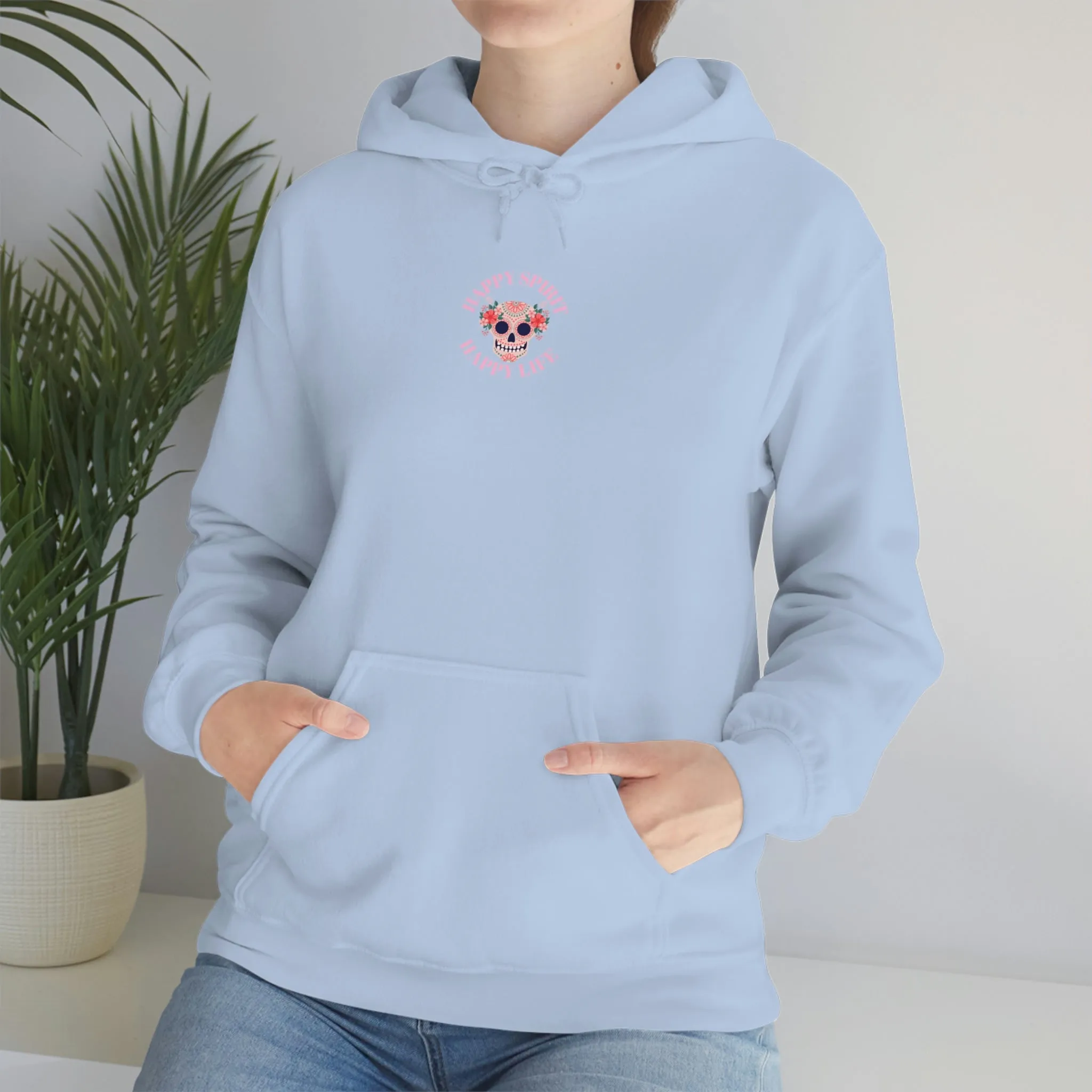 Dia De Los Muertos Hoodie Sweatshirt, Day of the Dead Gift, Happy Spirit Happy Life, Honoring the Dead Aesthetic Candy Skull, Sugar Skull