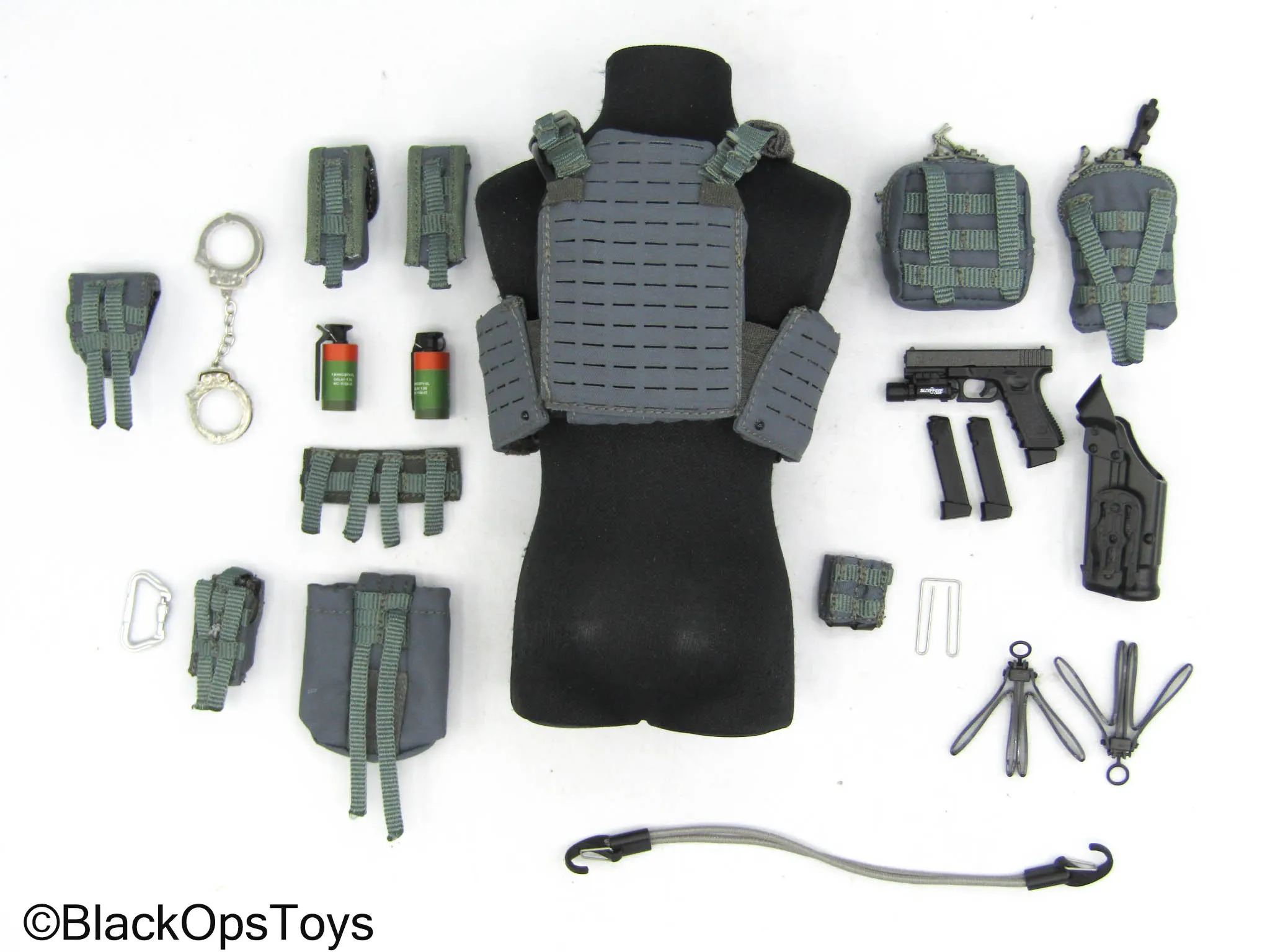 Dutch DSI Sniper Version - Grey MOLLE Combat Vest w/Pouch Set & Pistol