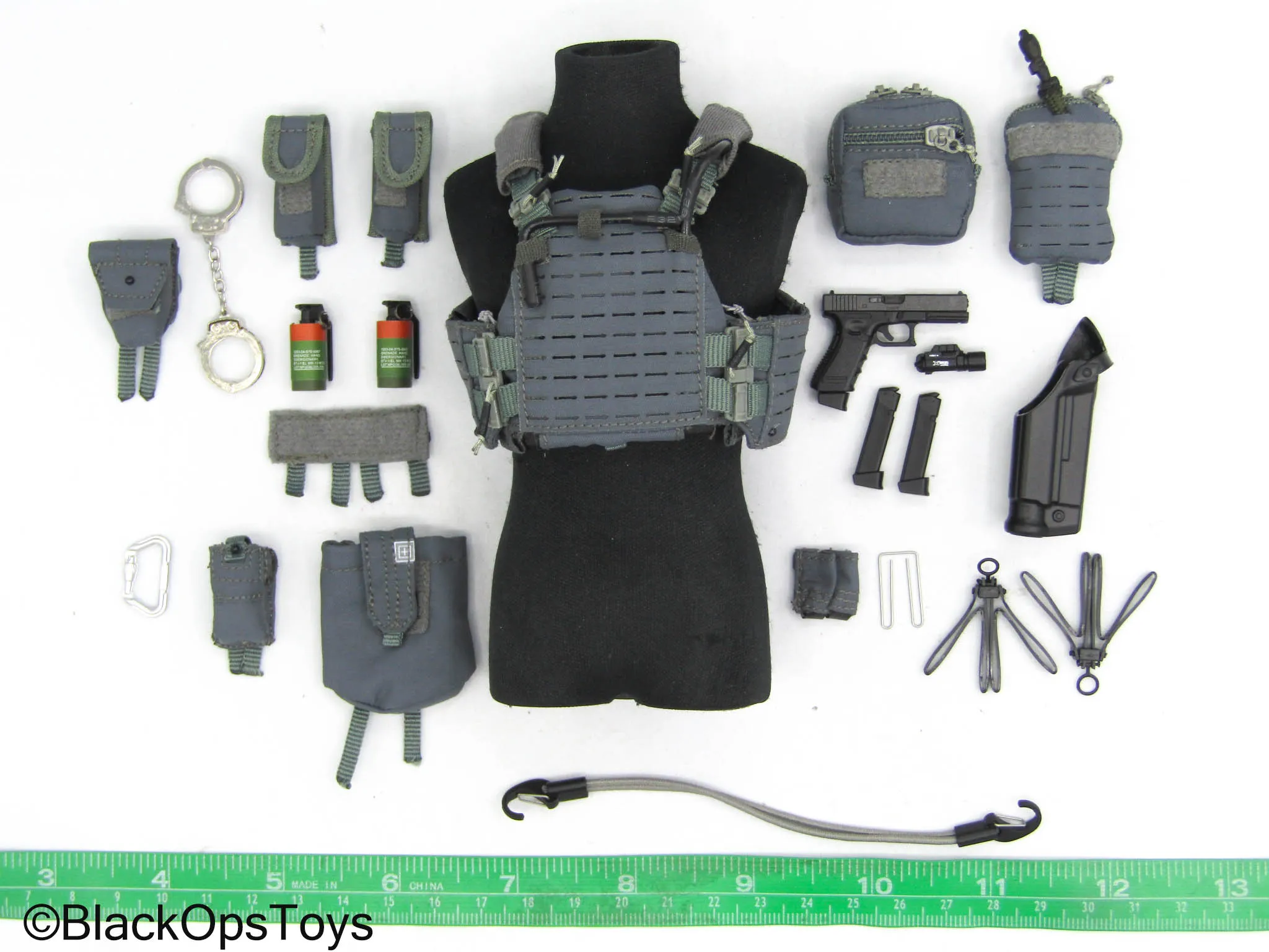 Dutch DSI Sniper Version - Grey MOLLE Combat Vest w/Pouch Set & Pistol