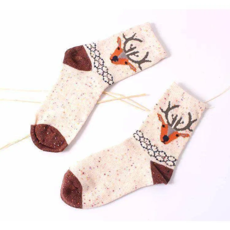 FOREST DEER LIGHTWEIGHT WOOL BLEND SOCKS