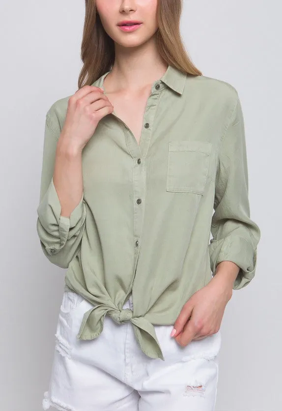 Front Tie Tencel Top