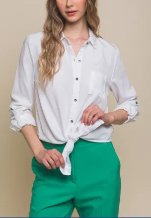 Front Tie Tencel Top