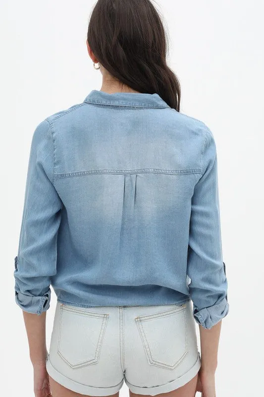 Front Tie Tencel Top