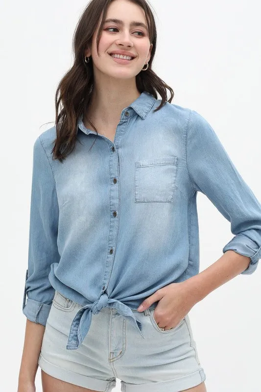 Front Tie Tencel Top