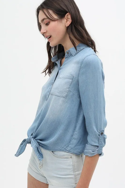 Front Tie Tencel Top