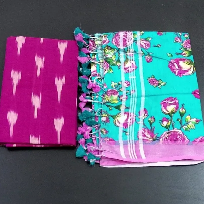 Ikat Top with Linen Dupatta