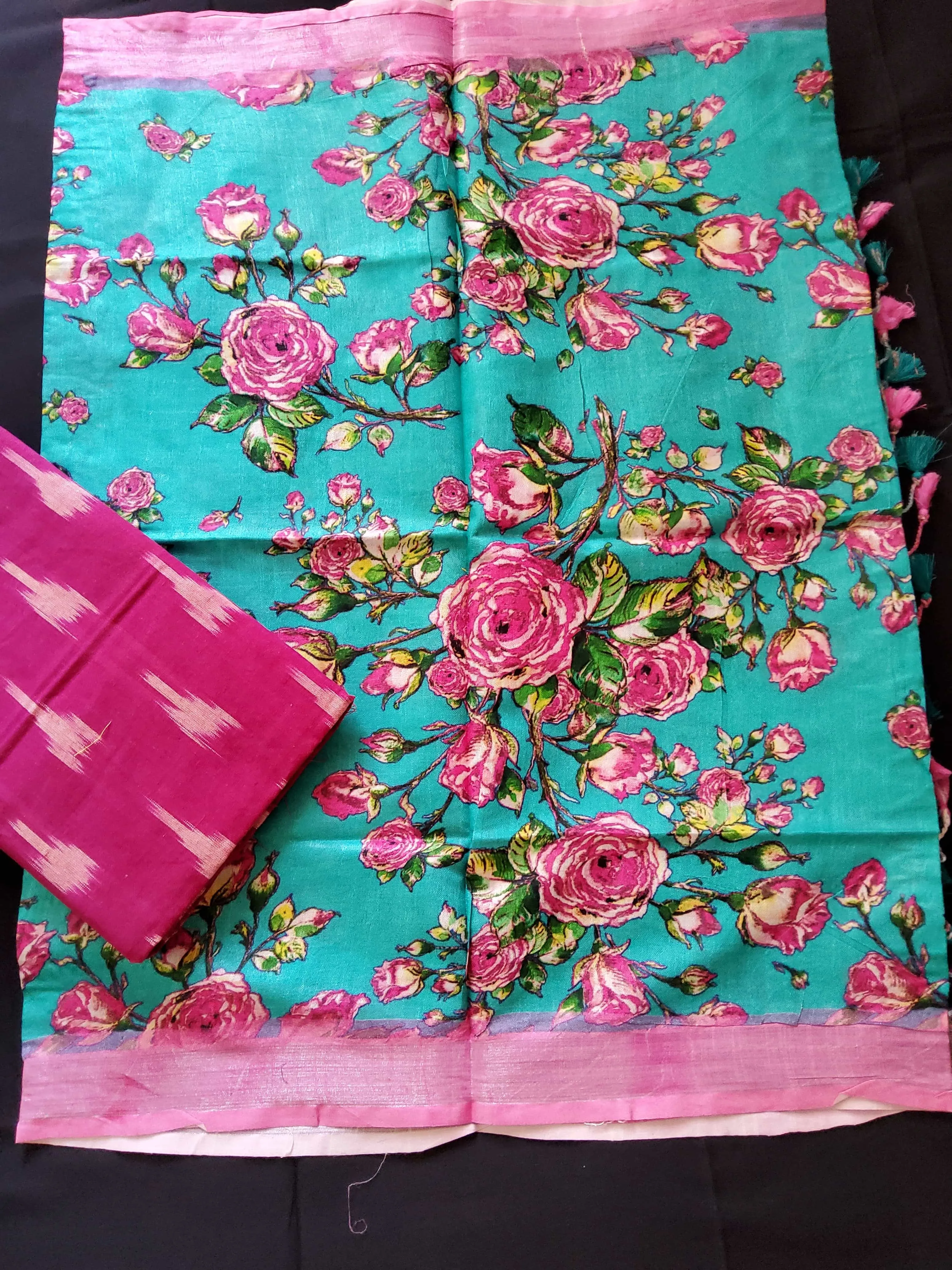 Ikat Top with Linen Dupatta