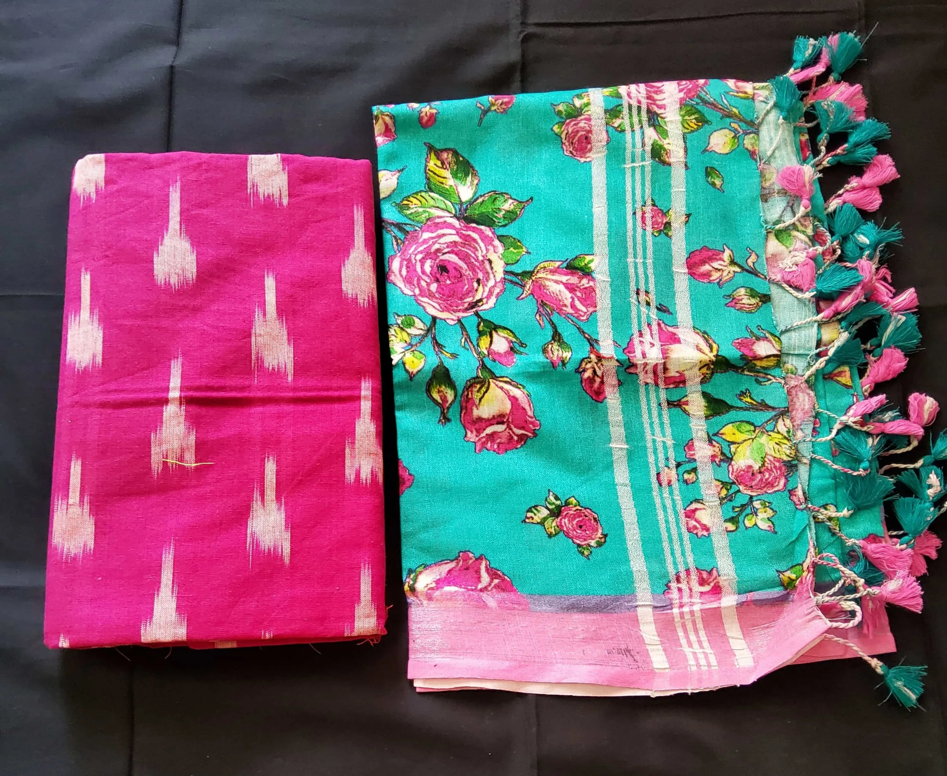Ikat Top with Linen Dupatta